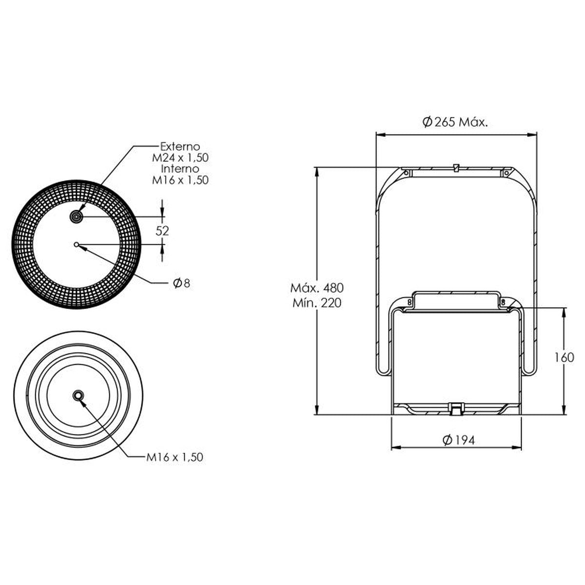 Mola Pneumática para Eixo de Tração Completa Sem Sensor - Cofap - MPC02302 - (1)