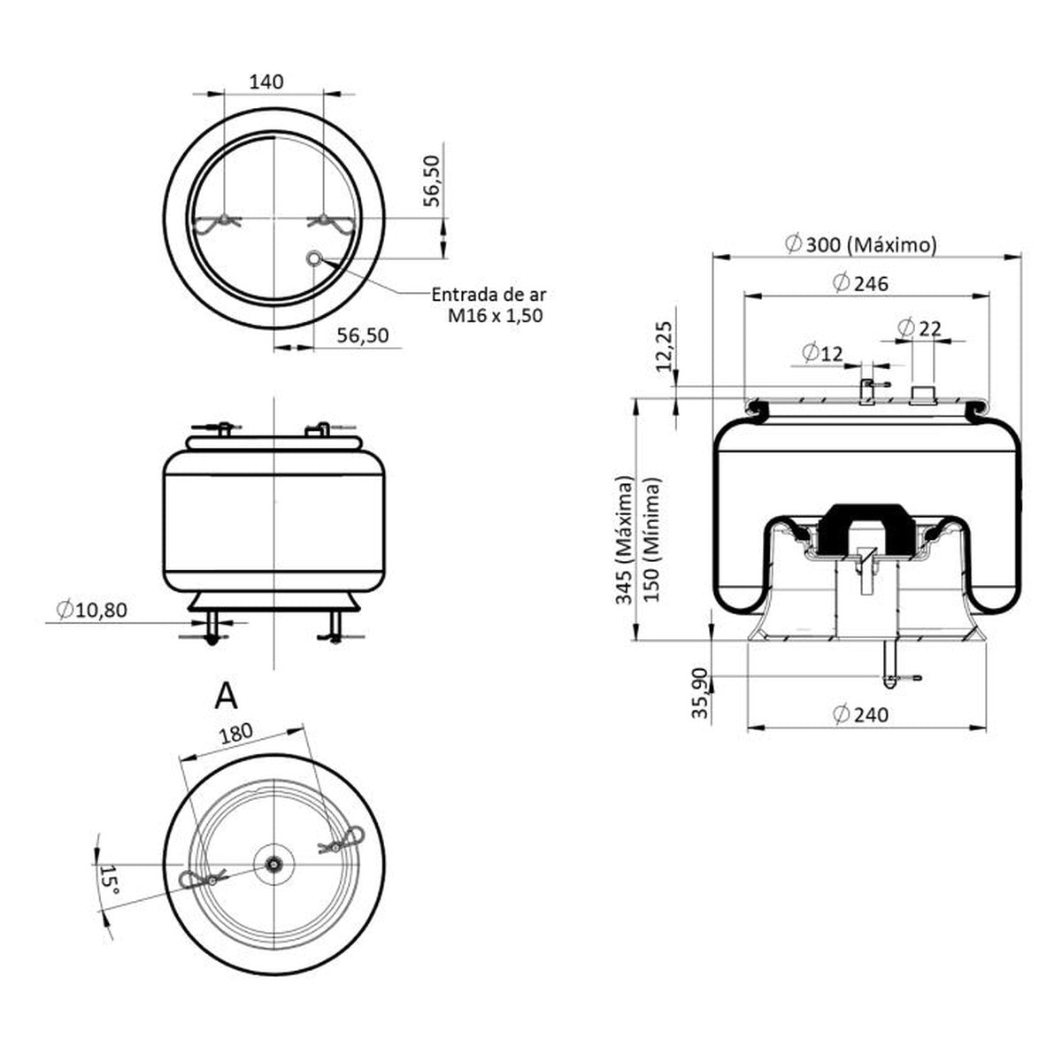 Bolsa Ar Suspensão Dianteira - Cofap - MPC06307 - (1)