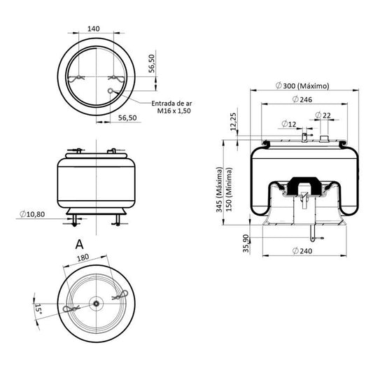 Bolsa Ar Suspensão Dianteira - Cofap - MPC06307 - (1)