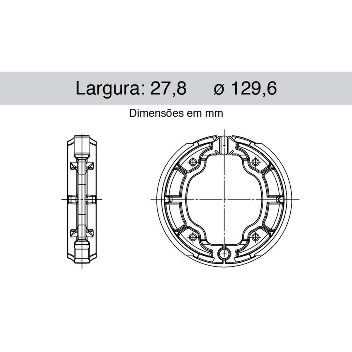 Sapata de Freio Traseira para Yamaha YBR 125 - Cofap - SFC420006 - (1)