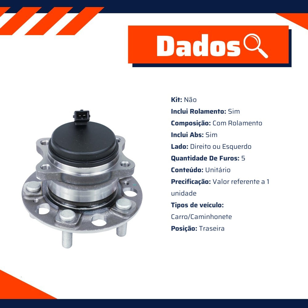 Par Cubo De Roda Traseiro Com Rolamento E Abs - Cofap - CRC32014 - (4)