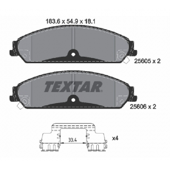 Pastilha de Freio para Chrysler 300C e 300C Touring - Textar - 2560501 - (1)