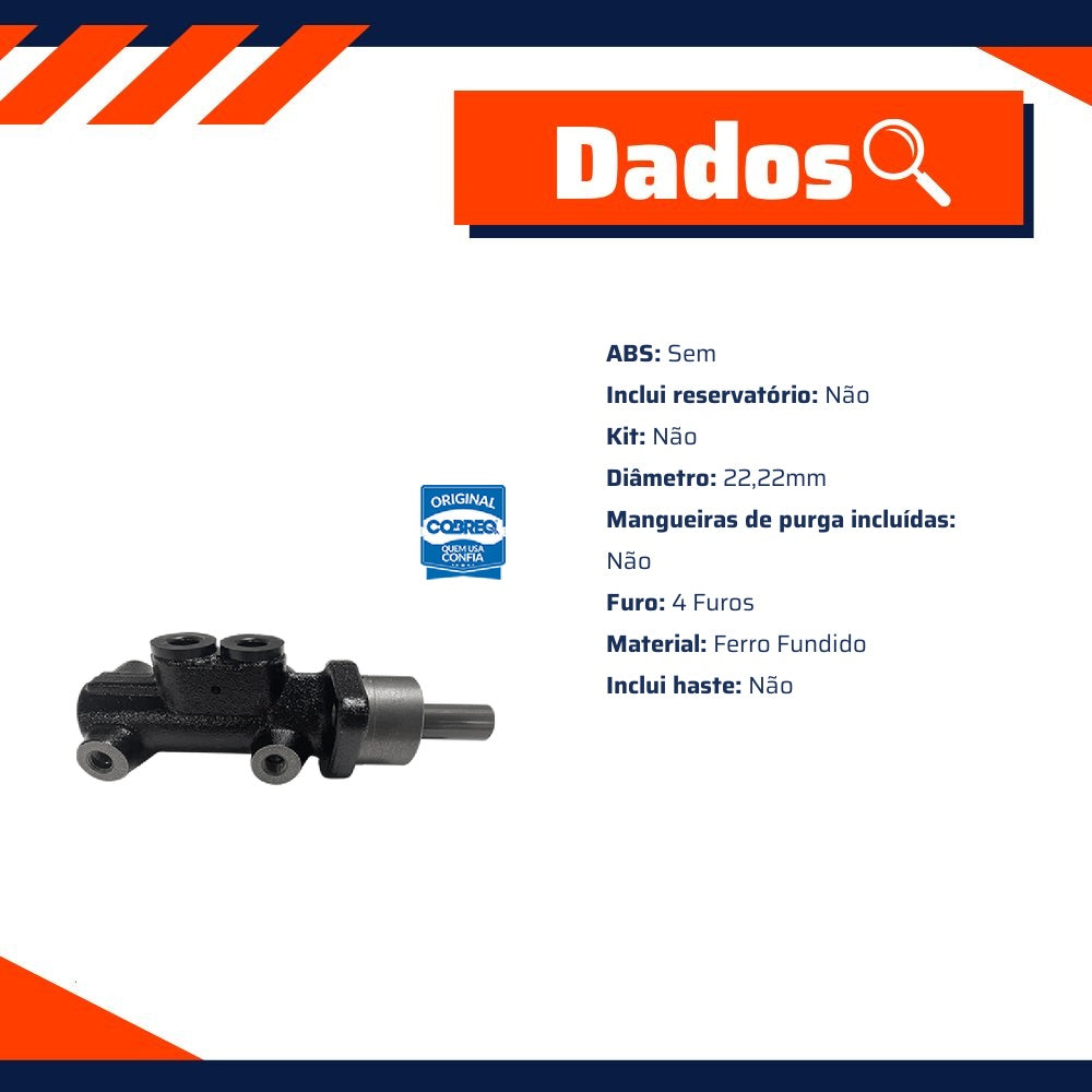 Cilindro Mestre Duplo para Fiat Uno - Cobreq - 0087-CM - (2)