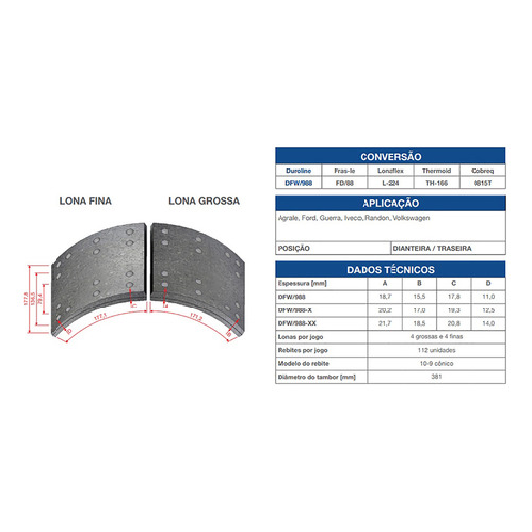 Lona de Freio - Cobreq - 0815T-140 - (4)