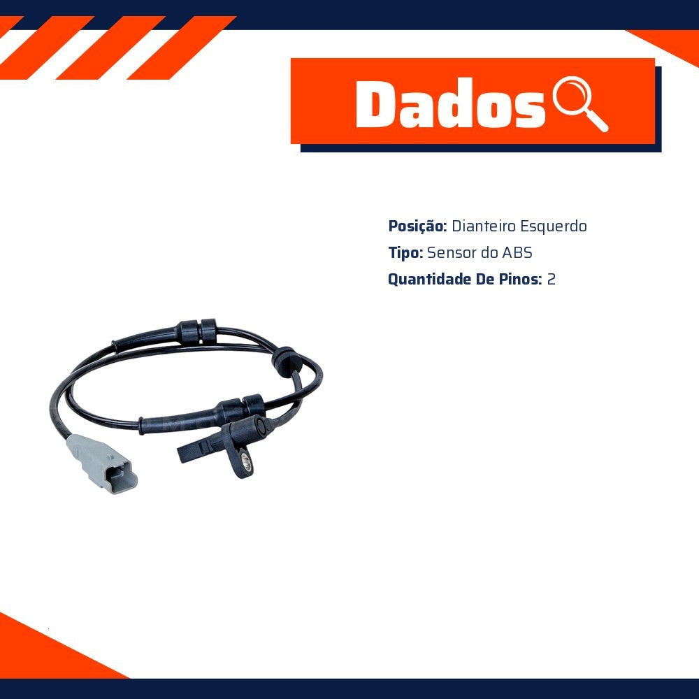 Sensor do ABS Dianteiro Esquerdo para Citroen C8 - E-Klass - ESA256 - (5)