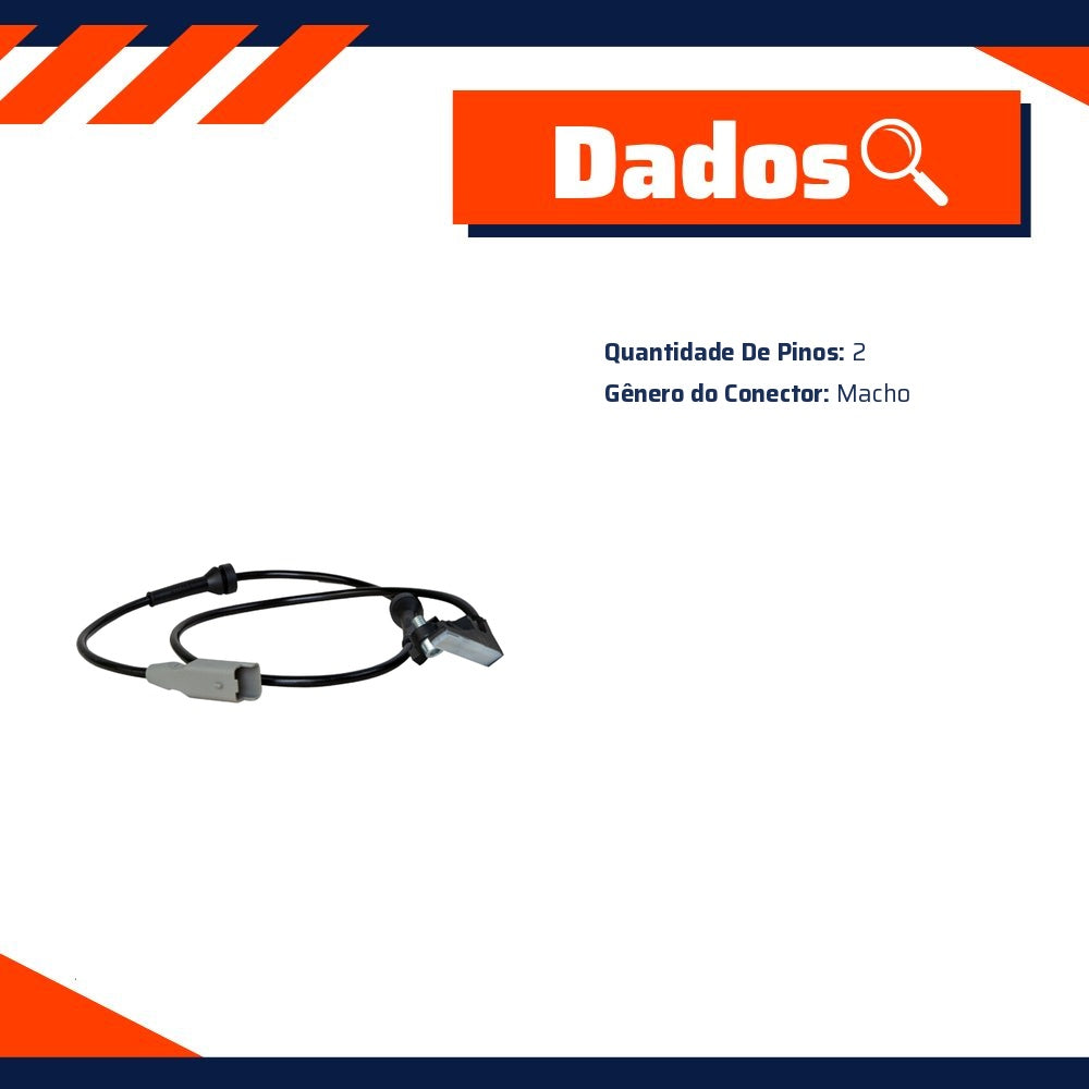 Sensor do ABS Traseiro para Citroen C4 e Peugeot 307 - E-Klass - ESA259 - (5)