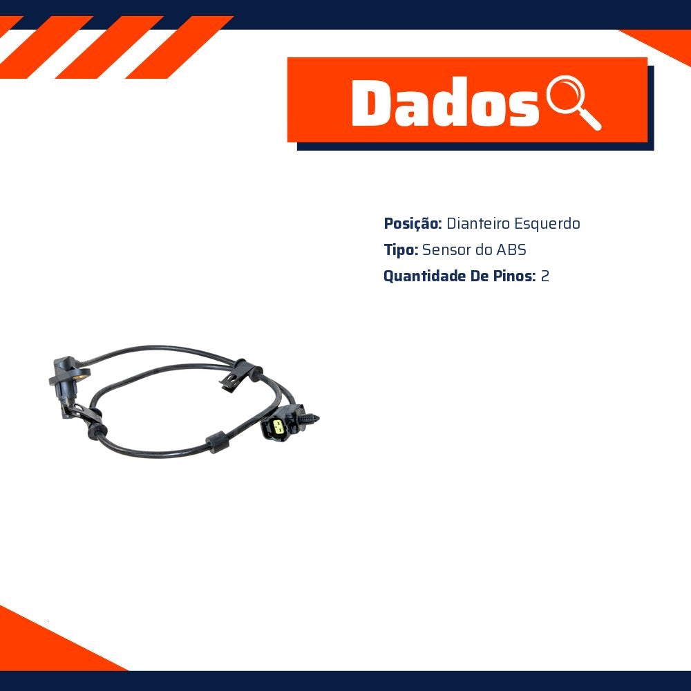 Sensor do ABS Dianteiro Esquerdo para Chery FACE e S-18 - E-Klass - ESA285 - (5)