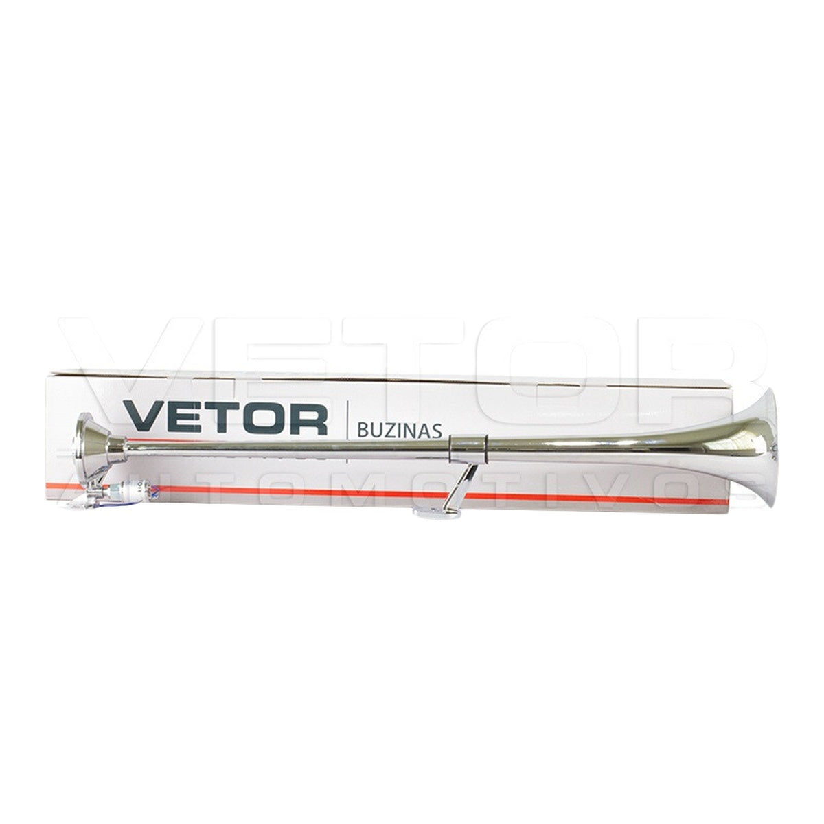 Buzina Eletropneumatica 1 Corneta Metal Cromada Bivolt - Vetor - VT062 - (2)