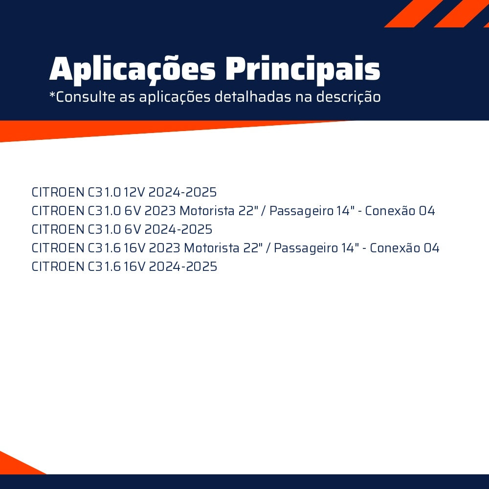 Par Palhetas Dianteira Flex para Citroen C3 - Vetor - PVF2214 - (4)