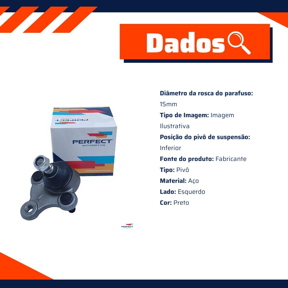 Pivo Inferior Lado Esquerdo para Hyundai Elantra - Perfect - PVI2113 - (2)