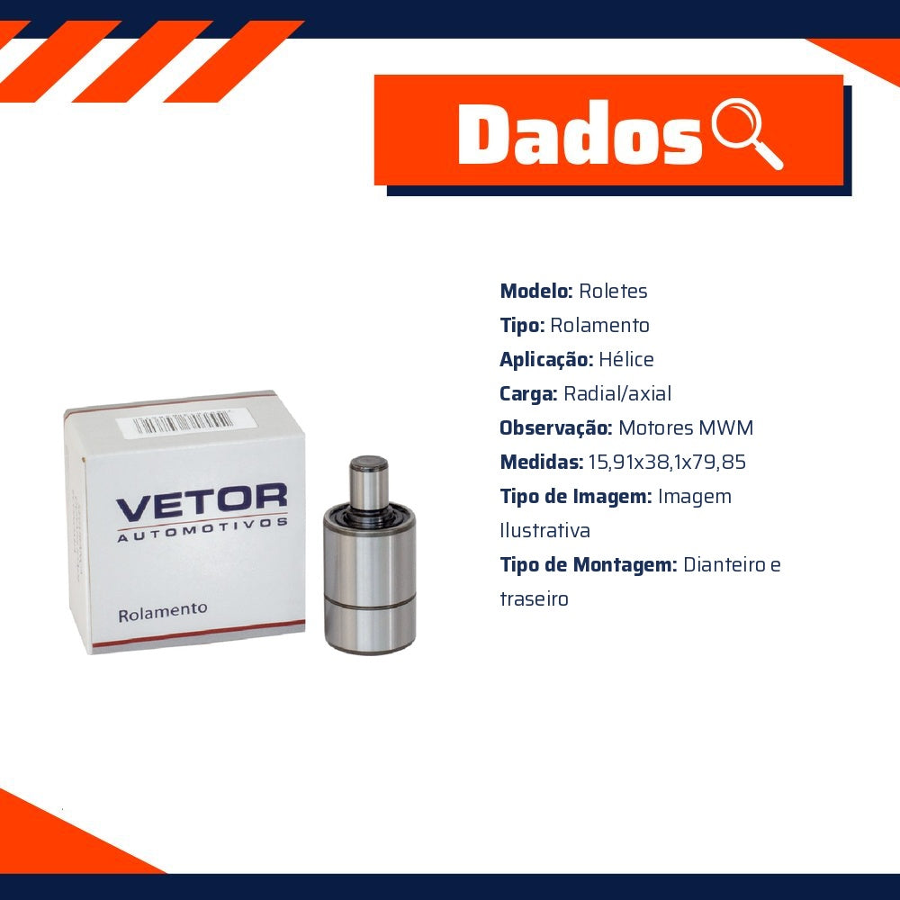 Rolamento Roletes Carga Radial/Axial da Helice Motor - Vetor - 903260 - (5)
