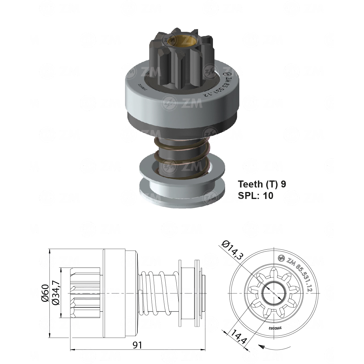 Impulsor de Partida - ZM - 8553112 - (1)