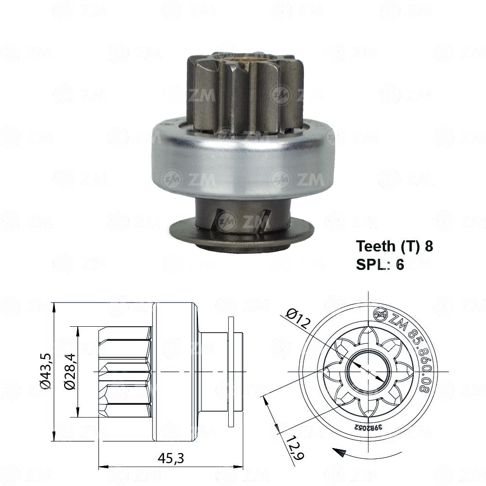 Impulsor de Partida - ZM - 8586008 - (1)