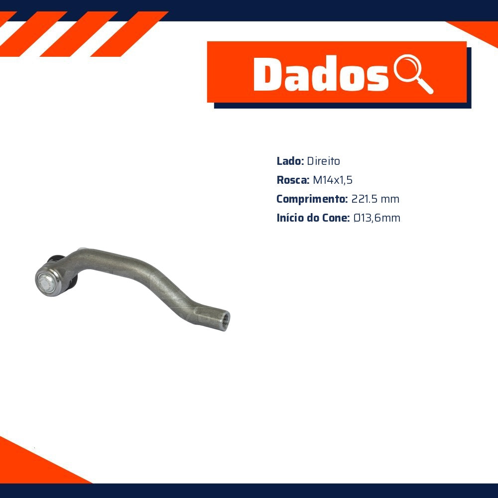 Terminal de Direção Direito para Honda Civic - Vetor - VTD105 - (5)