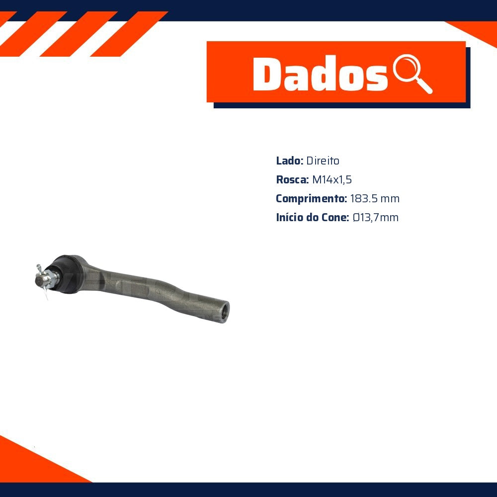 Terminal de Direção Direito para Honda HR-V e WR-V - Vetor - VTD096 - (5)