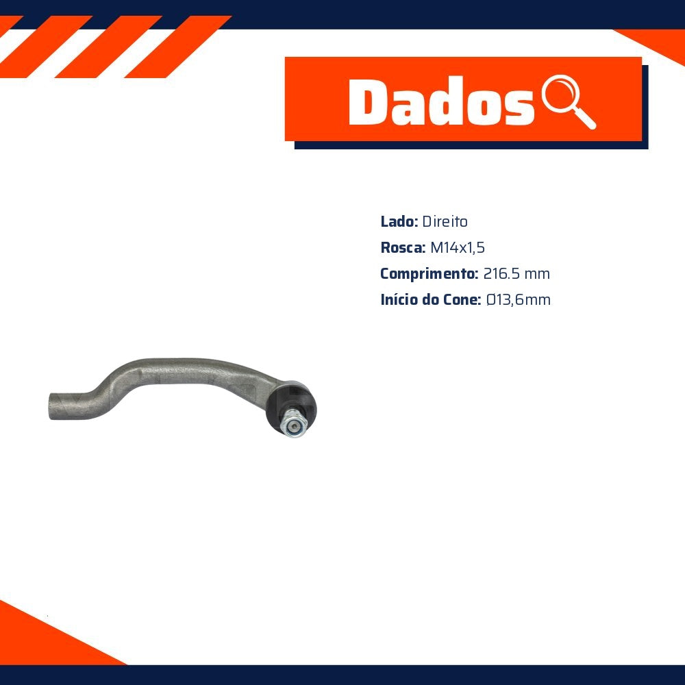Terminal de Direção Direito para Honda Civic - Vetor - VTD102 - (5)