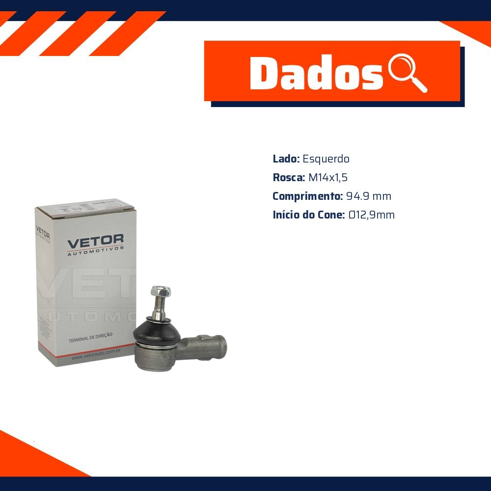 Terminal de Direção Esquerdo para Ford Focus e Focus Sedan - Vetor - VTD041 - (8)
