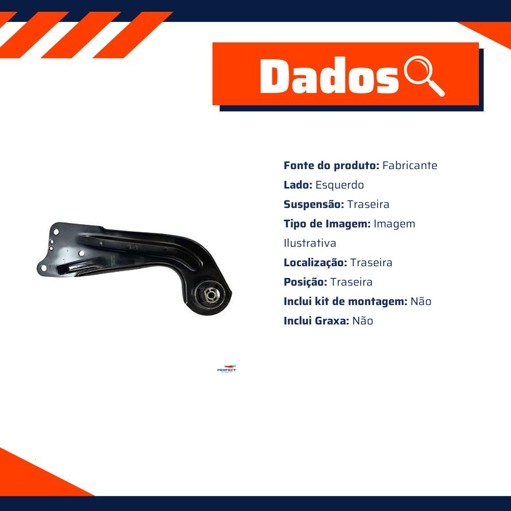 Braço Curvo Suspensão Traseira Esquerdo para Audi A3 e Volkswagen Golf - Perfect - BDJ1405 - (2)
