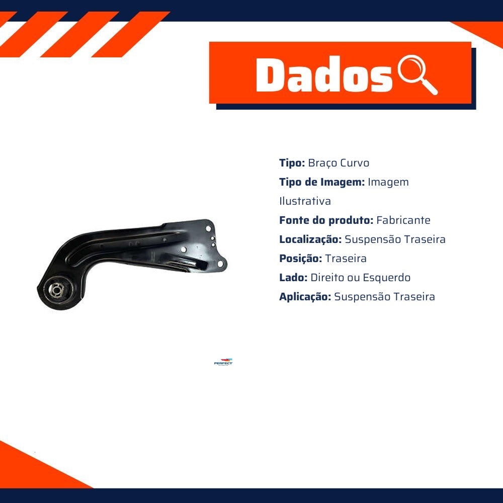 Braço Curvo Suspensão Traseira para Audi A3 e Volkswagen Golf - Perfect - BDJ1404 - (2)