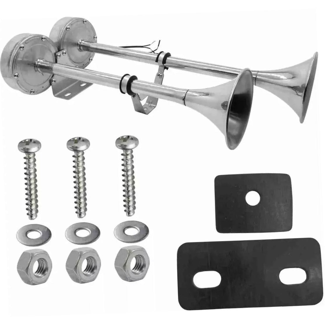 Buzina Eletrica 2 Cornetas Universal 12V - Vetor - VT066 - (2)