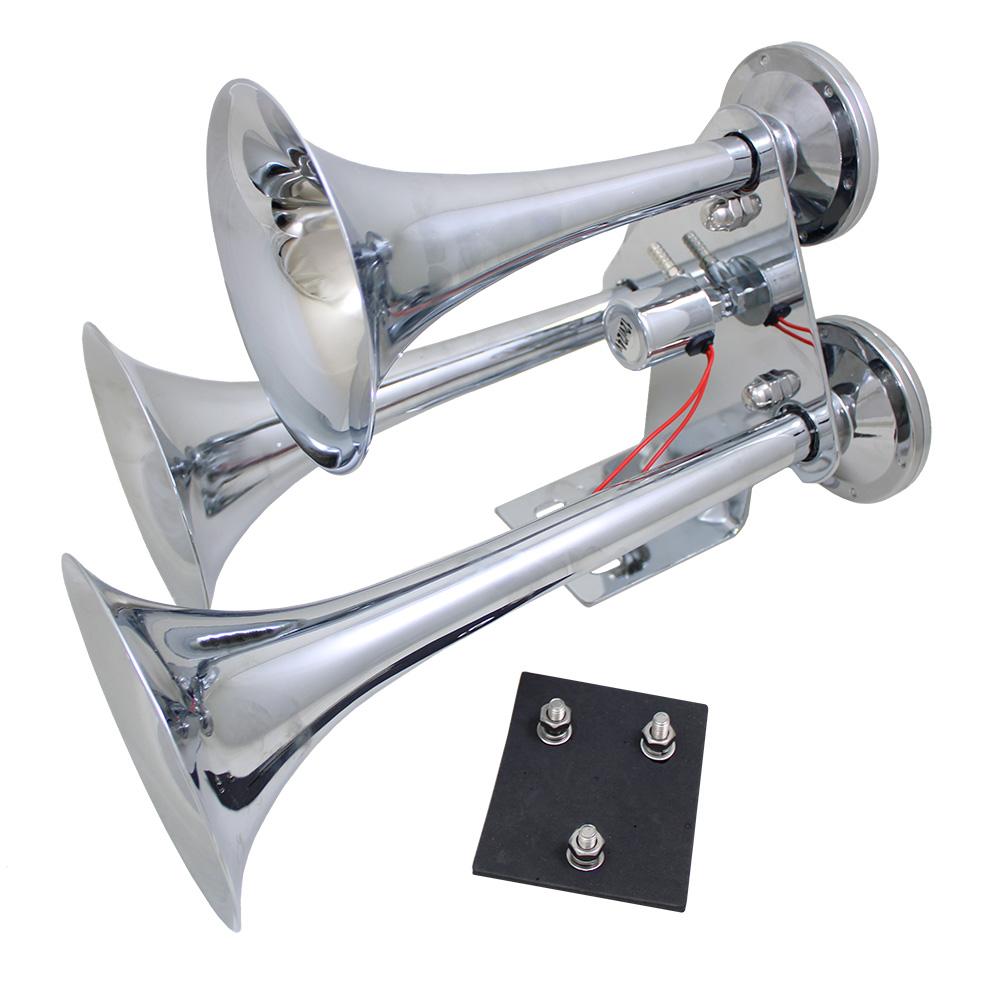 Buzina Eletropneumatica 3 Cornetas Cromada Bivolt - Gauss - GB1043 - (1)