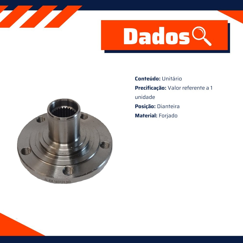 Cubo de Roda Dianteiro Forjado para Fiat Fastback - IMA - AL-434 - (3)