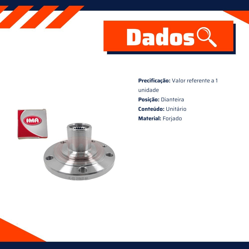 Cubo de Roda Dianteiro Forjado para Fiat Fastback - IMA - AL-433 - (3)