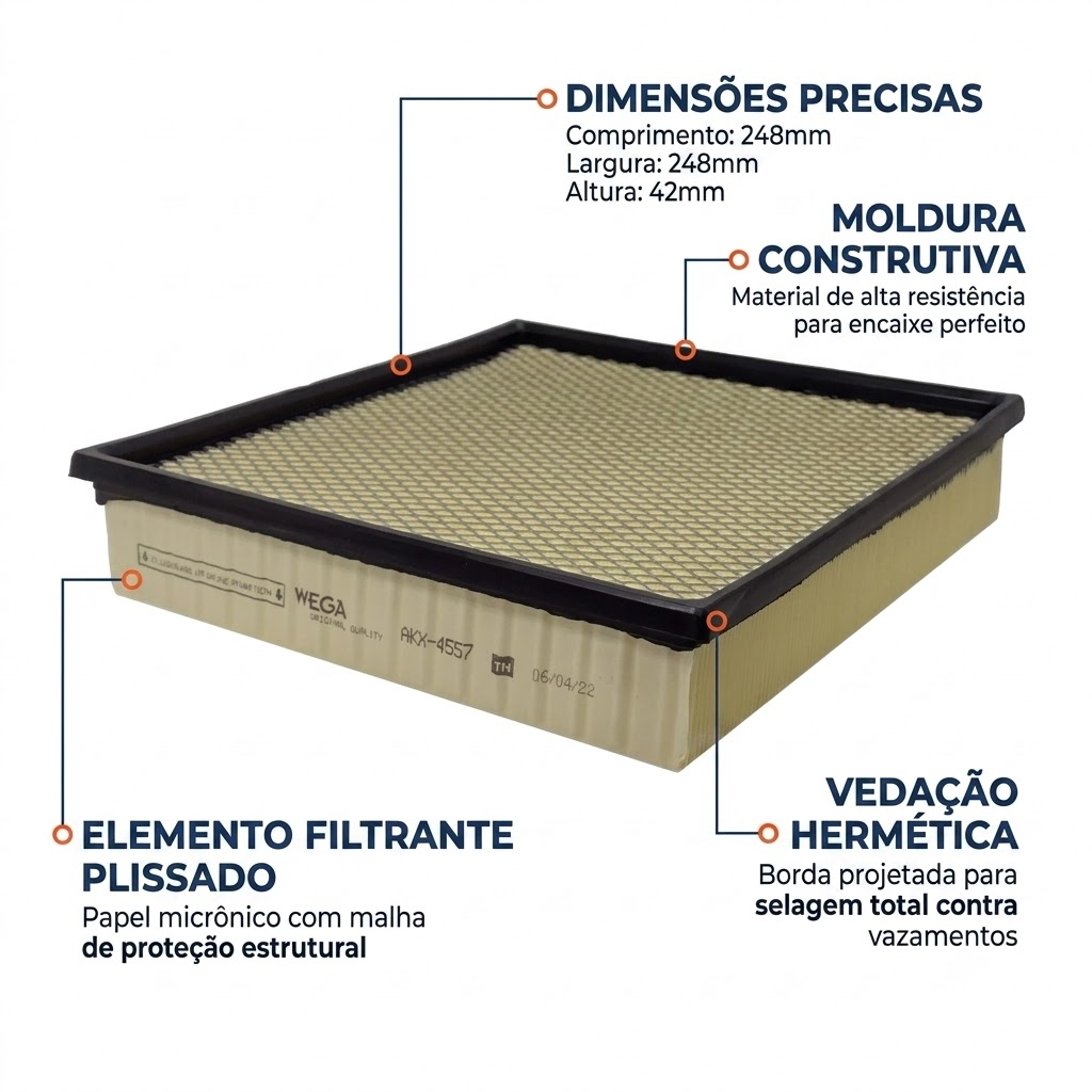 FIltro de Ar Condicionado Cabine - Wega - AKX4557/C - (2)