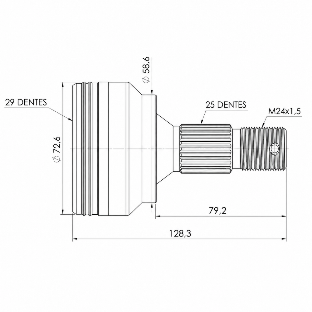 Junta Homocinetica para Citroen C4 Cactus - Vetor - VT5880 - (6)