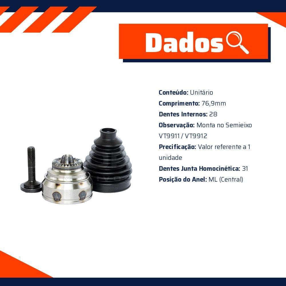 Junta Homocinetica para BMW X1 - Vetor - VT5938 - (8)