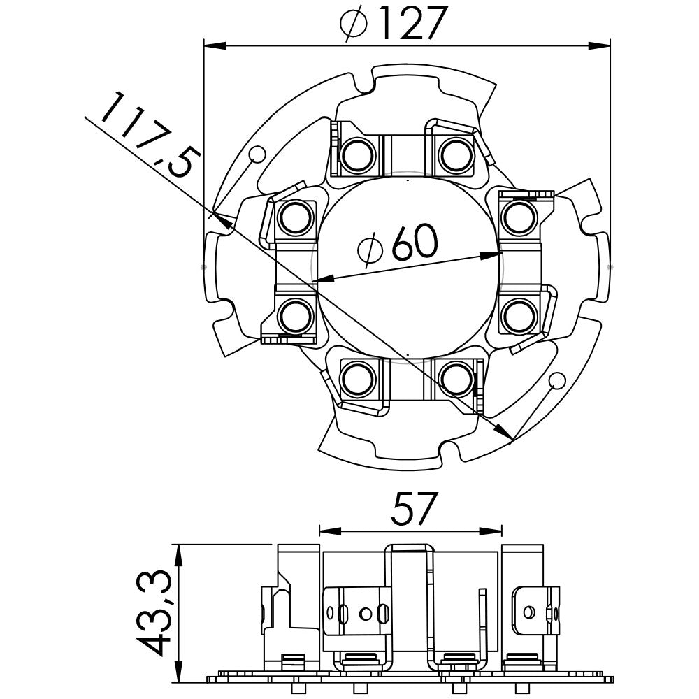 Porta Escovas para Motor de Partida com 4 Escovas - Unifap - 1.123/4 - (3)