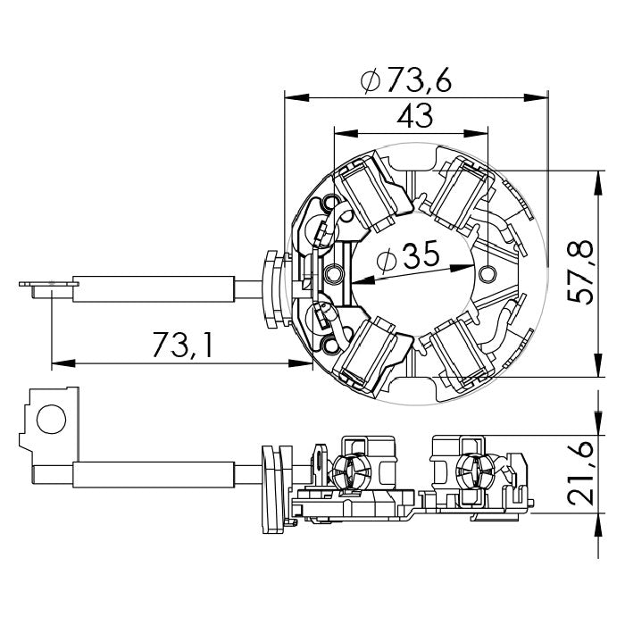 Porta Escovas para Motor de Partida com 4 Escovas - Unifap - 1.127/4 - (3)