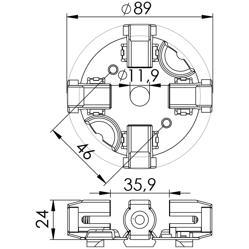 Porta Escovas para Motor de Partida com 4 Escovas - Unifap - 1.139/4 - (3)