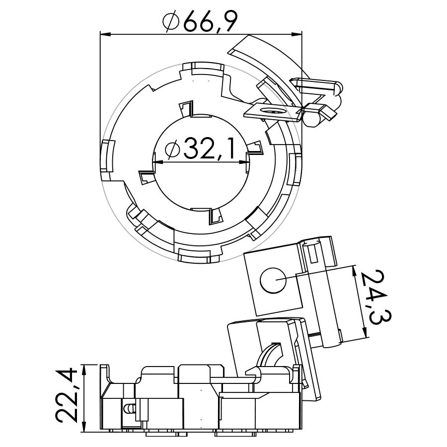Porta Escovas para Motor de Partida com 4 Escovas - Unifap - 1.163/4 - (3)