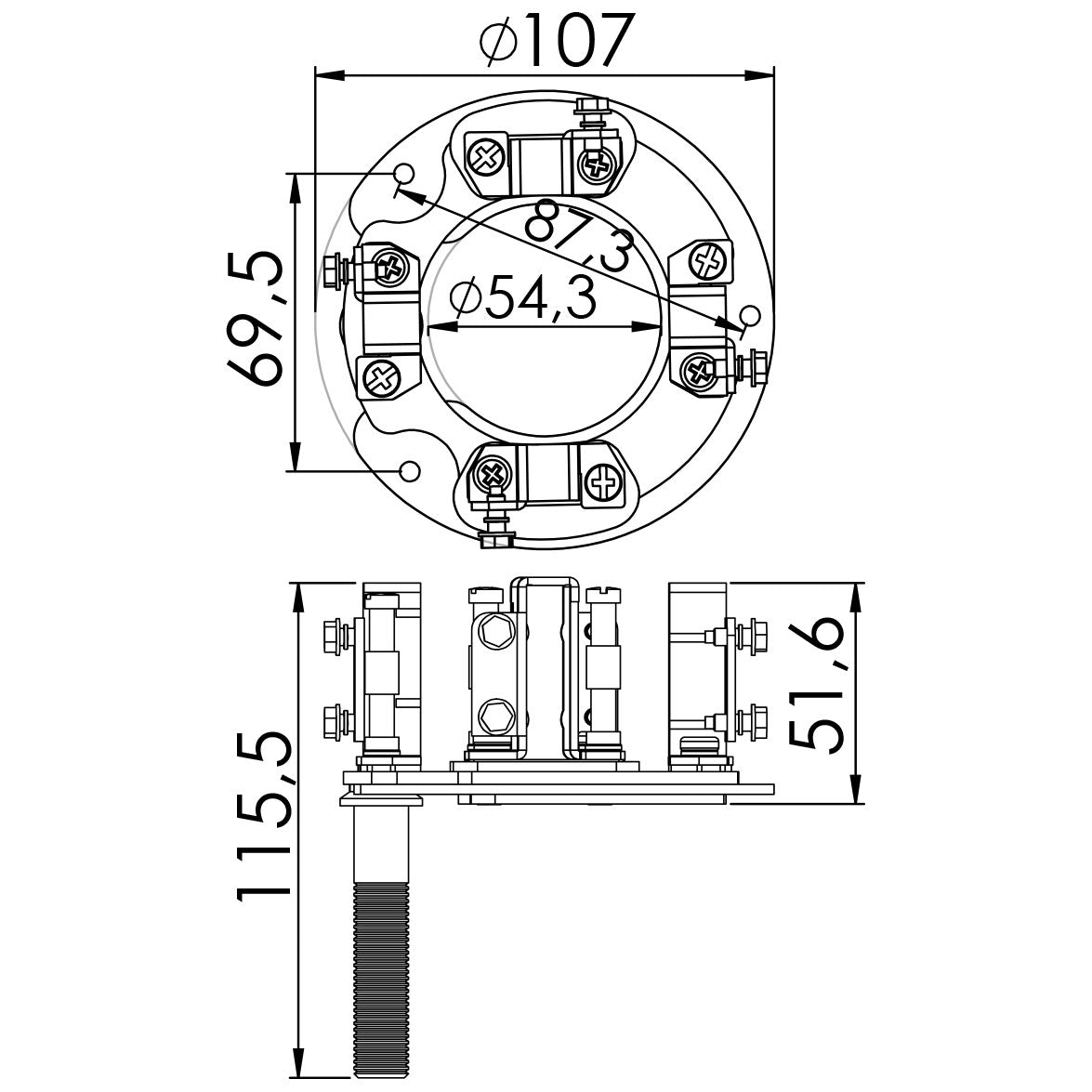 Porta Escovas para Motor de Partida com 8 Escovas - Unifap - 1.168/8 - (3)