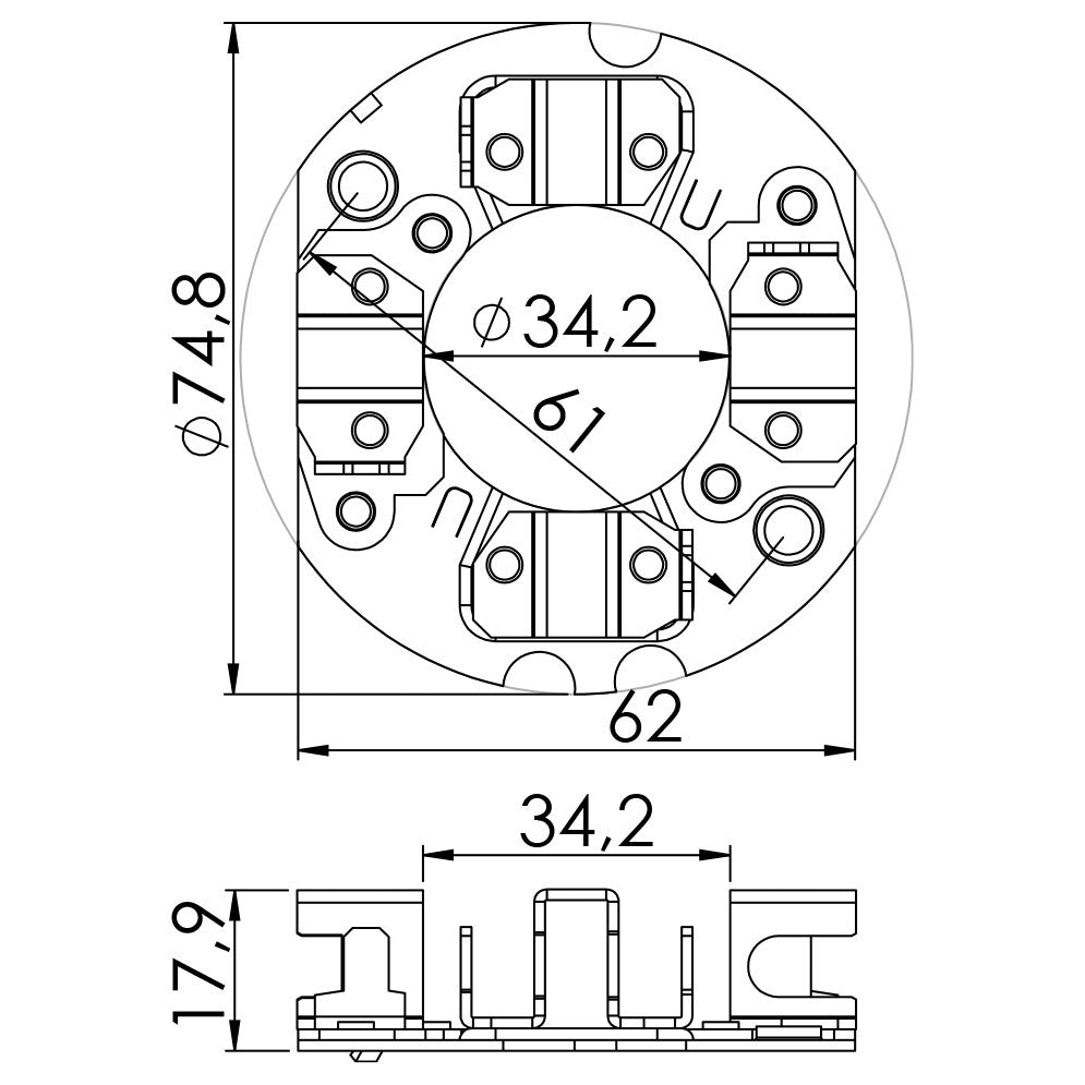 Porta Escovas para Motor de Partida com 4 Escovas - Unifap - 1.215/4 - (3)