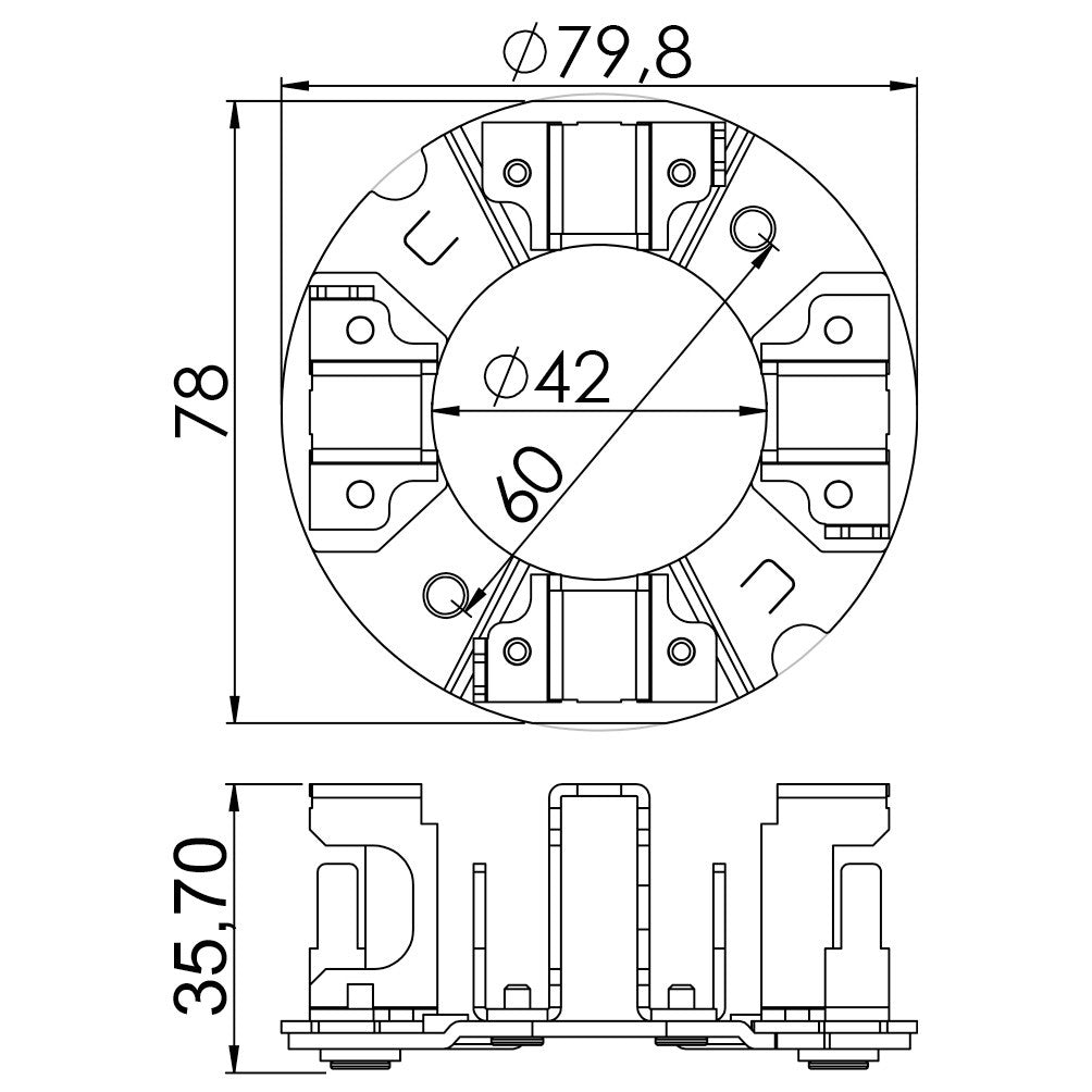 Porta Escovas para Motor de Partida com 4 Escovas - Unifap - 1.241/4 - (3)