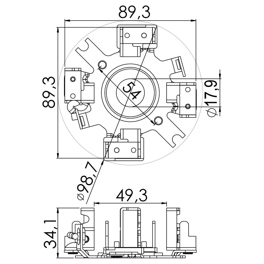 Porta Escovas para Motor de Partida com 4 Escovas - Unifap - 1.246/4 - (3)