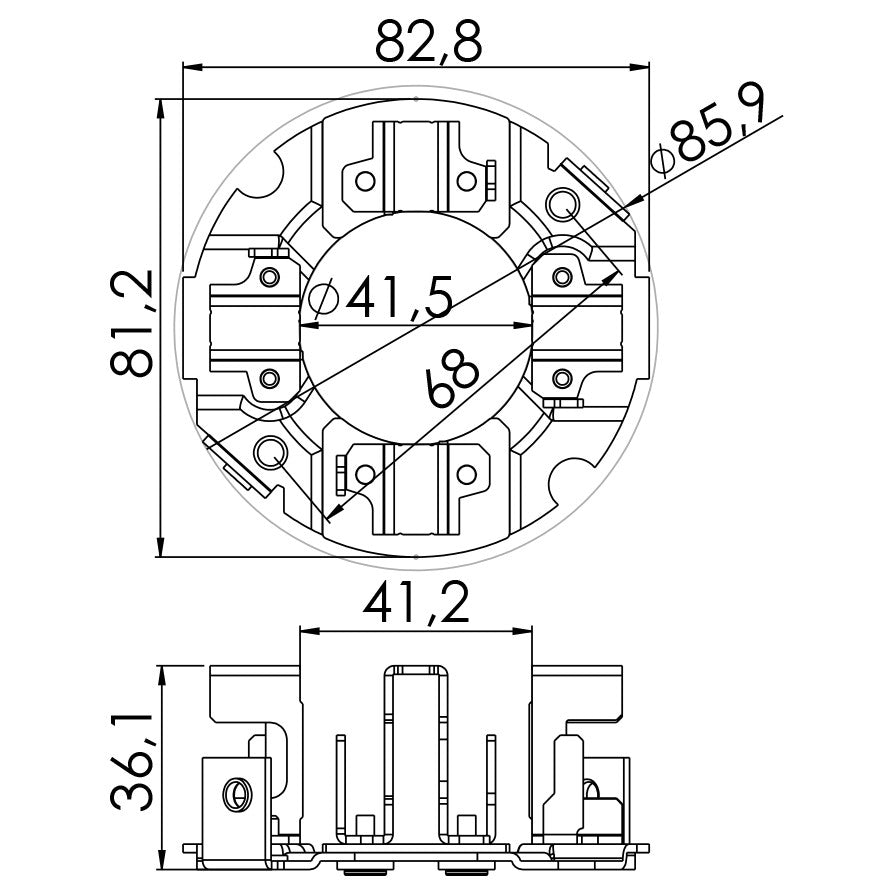 Porta Escovas para Motor de Partida com 4 Escovas - Unifap - 1.248/4 - (3)