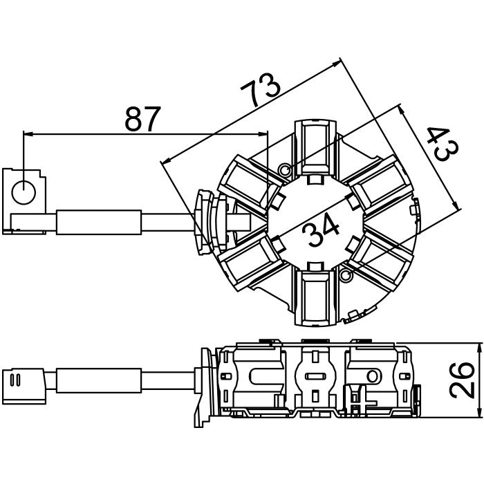 Porta Escovas para Motor de Partida com 6 Escovas - Unifap - 1.251/6 - (3)