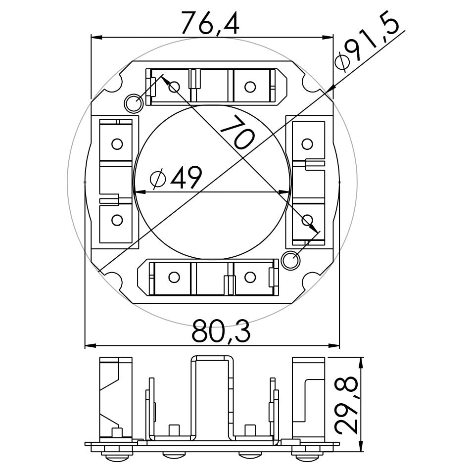 Porta Escovas para Motor de Partida com 4 Escovas - Unifap - 1.290/4 - (3)