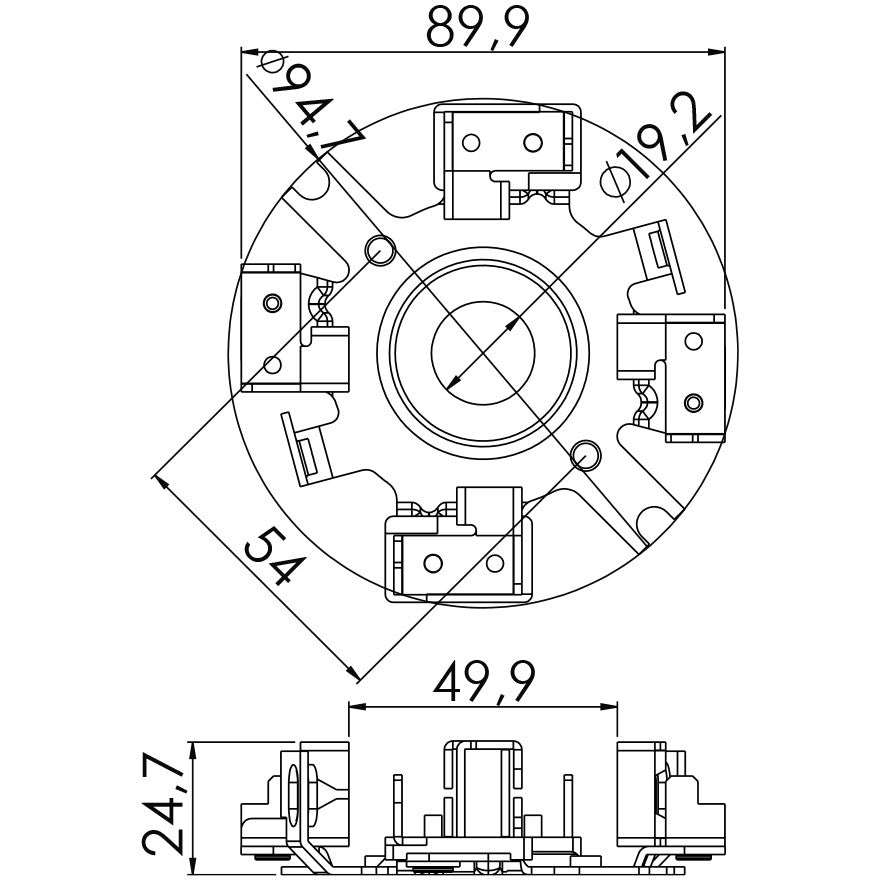 Porta Escovas para Motor de Partida com 4 Escovas - Unifap - 1.321/4 - (3)
