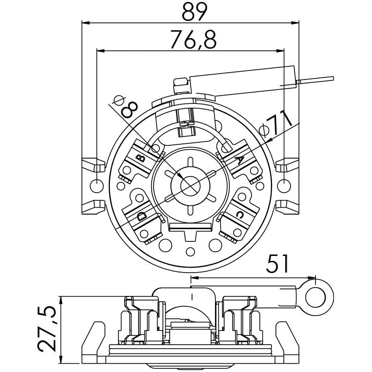 Porta Escovas para Motor de Partida com 4 Escovas - Unifap - 1.326/4 - (3)