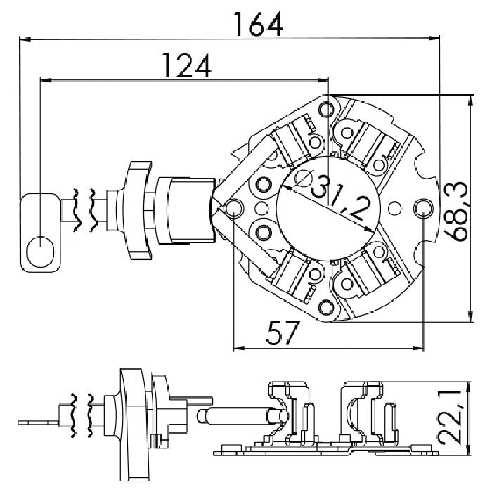 Porta Escovas para Motor de Partida com 4 Escovas - Unifap - 1.328/4 - (3)