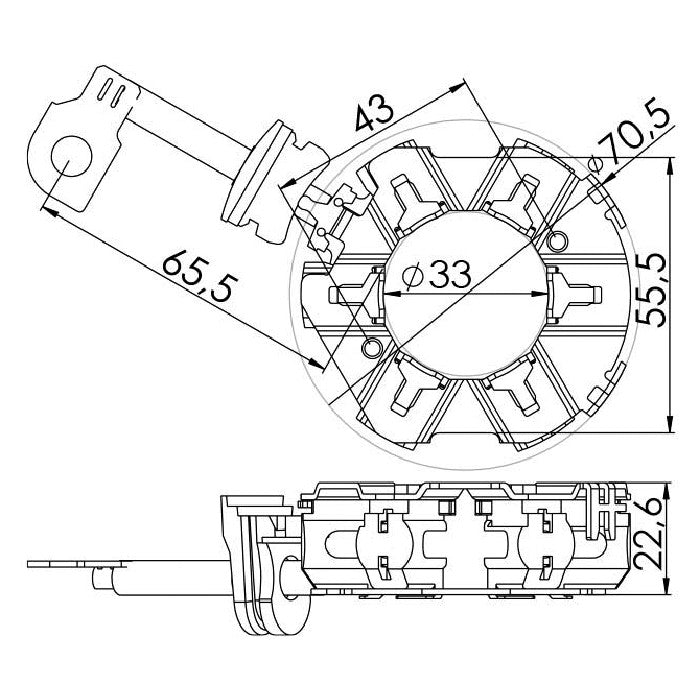 Porta Escovas para Motor de Partida com 6 Escovas - Unifap - 1.329/6 - (3)