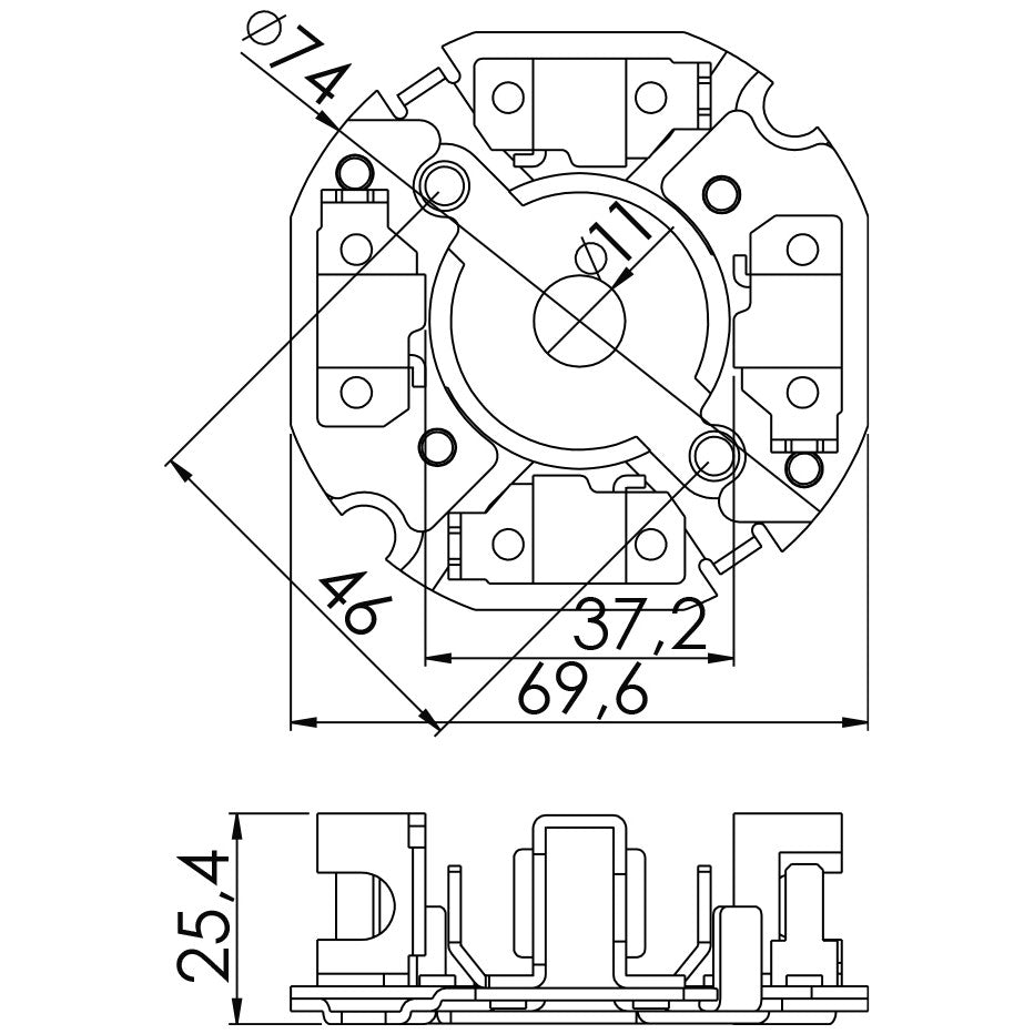 Porta Escovas para Motor de Partida com 4 Escovas - Unifap - 1.330/4 - (3)