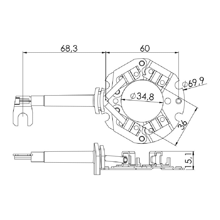 Porta Escovas para Motor de Partida com 4 Escovas - Unifap - 1.332/4 - (3)