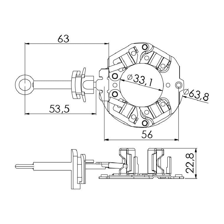 Porta Escovas para Motor de Partida com 4 Escovas - Unifap - 1.334/4 - (3)