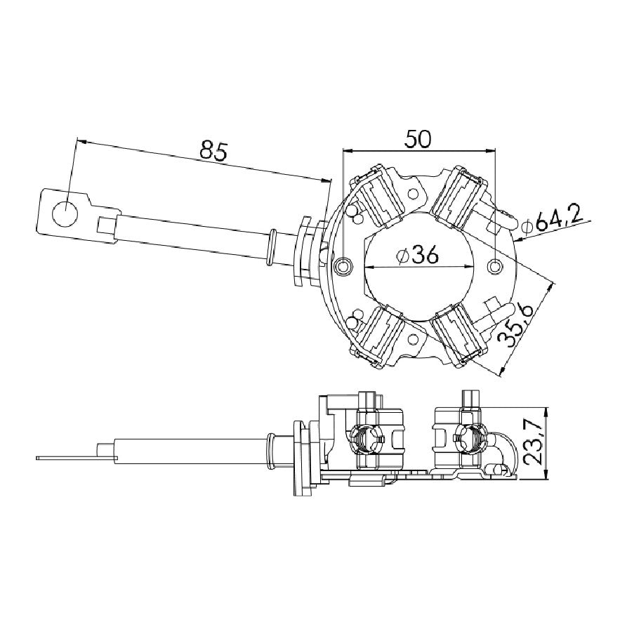 Porta Escovas para Motor de Partida com 4 Escovas - Unifap - 1.336/4 - (3)