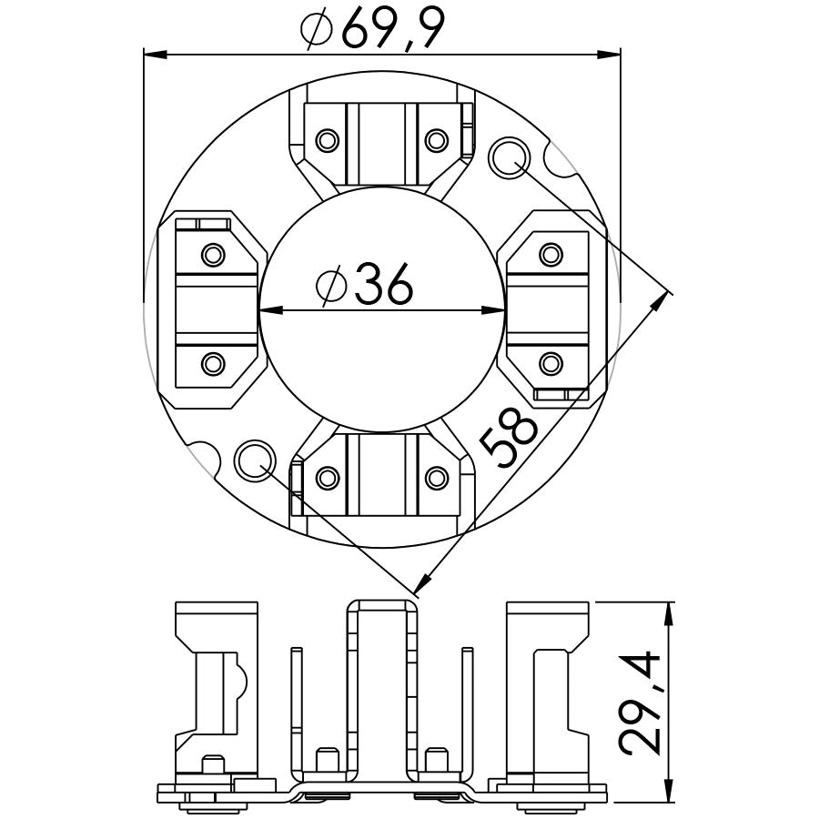Porta Escovas para Motor de Partida com 4 Escovas - Unifap - 1.339/4 - (3)